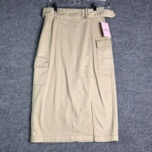Juicy Couture Womens Belted Cargo Skirt Size 25 Tan